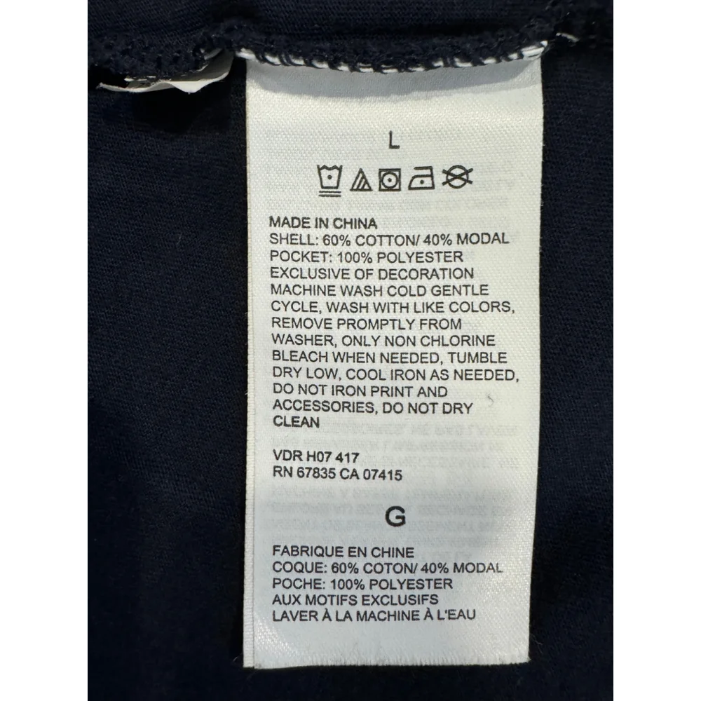 Nautica Women's Navy Blue Short Sleeve Pocket Tee - Size Large - Picture 8 of 8
